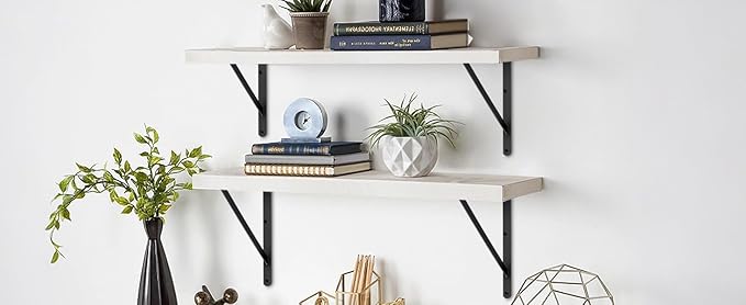 8 Pack L22 x H 12" Black Heavy Duty Shelf Brackets with Screws Metal Shelf Brackets Shelf Support Angle Brackets for Shelves L Brackets Heavy Duty Floating Shelf