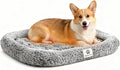 Mora Pets Self Warming Cat Bed Self Heating Pet Pad with Bolster and Foam Washable Removable Cover Non Slip Thermal Sherpa Fabric Pet Mat Grey 23 Inch