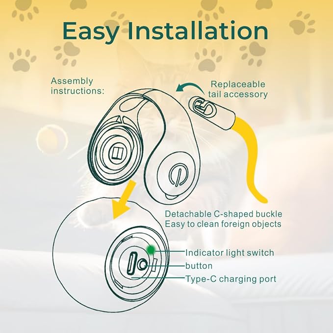 Interactive Cat Toy - Interactive Dog Toys, Automatic Cat Toy, USB Rechargeable, Suitable for Indoor and Outdoor - Moving Dog Toy, Cat Toys Interactive Speedy Tail 3.0 (Blue)