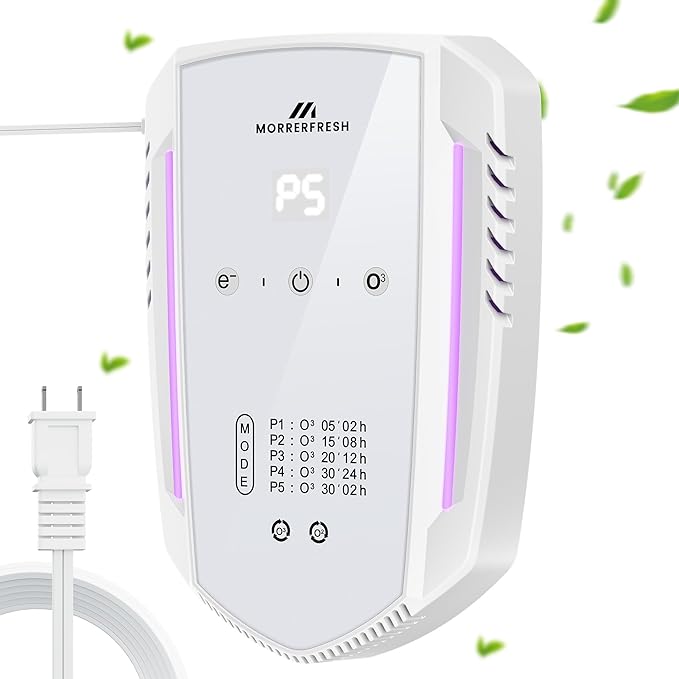 Cat Litter Deodorizer & Ozone Odor Eliminator, Pet Odor Eliminator Air Purifier for Home, Plug-in Litter Box Deodorizer for Strong Cat Urine & Poop Smell, 5 Modes for Cat Room, Kitchen, Toilet