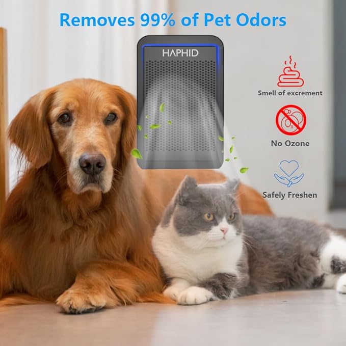 Cat Litter Deodorizer 99%, Pet Odor Eliminator for Strong Odor with Catalyst Filter, Air Purifier Plug In Air Freshener for Home & Pets Litter Box Room Wardrobe Toilet Shoe Cabinet(2-Pack）
