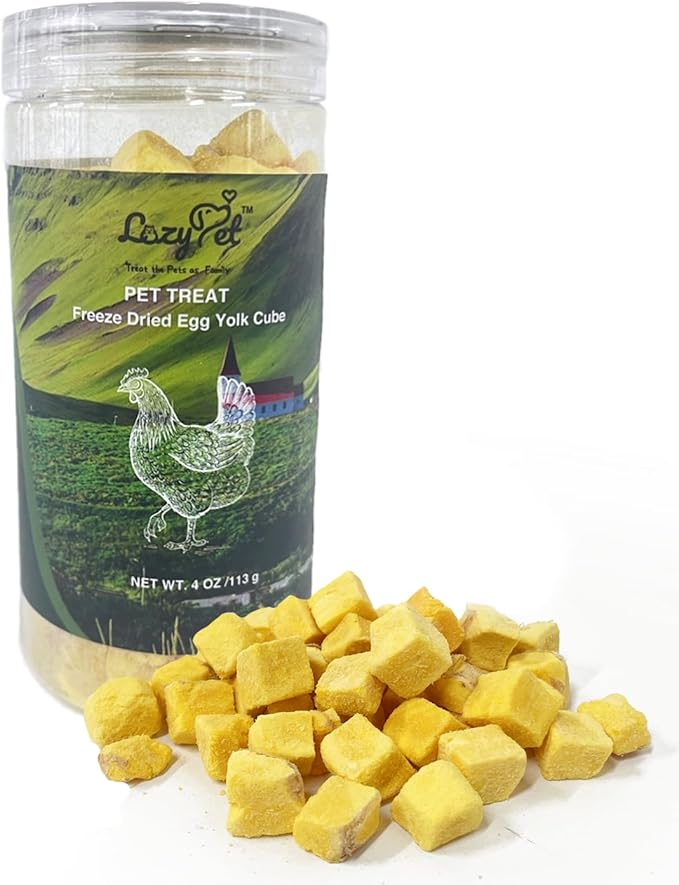 Egg Yolk Treats for Dogs Cats, 100% Pure Single Ingredient Natural Pet Treats, Healthy Grain Free Crunchy Snacks, Supports Skin & Coat, Meal Topper for Training, 4oz