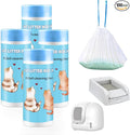 100 Count Self-Cleaning Cat Litter Box Liners Compatible with Petsafe for Clumping & for Smartspin Box, Drawstring Heavy Duty Kitty Litter Receptacles Bags Replacement Trash Bag -23" x 12"