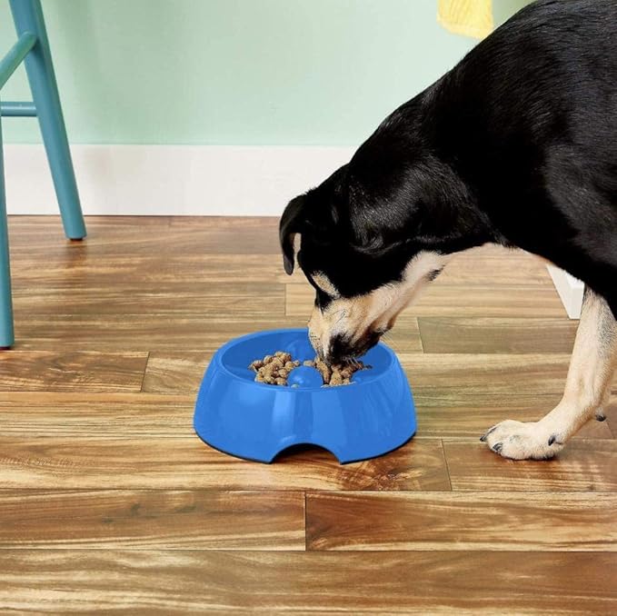 Dogit Go Slow Anti-Gulping Dog Bowl, Black, Medium