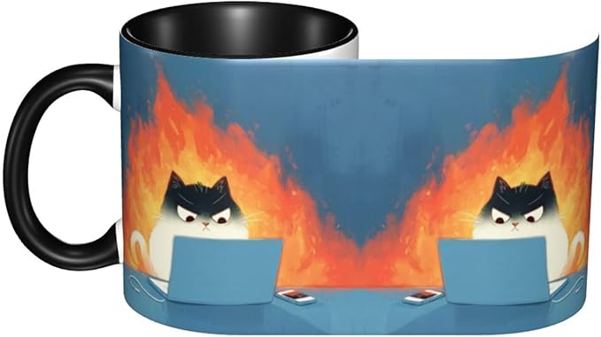 Cat Coffee Mug 11 OZ Ceramic Tea Cup Novelty Mugs Funny Coffee Cups with Handle