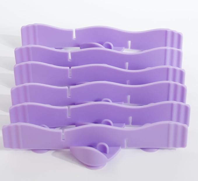 Silicone Dog Slow Feeder Bowl Insert with Suction Cups, Cuttable Food-Grade Lick Mat Divider Fits Stainless Steel Ceramic Glass Dog Bowls, Helps Slow Down Eating, Purple