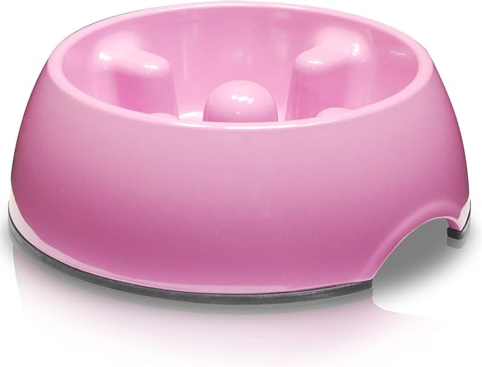 Dogit Dog Bowl Slow Feeder, Pink, XS, Non-Slip Base, Easy to Clean, Promotes Healthy Eating