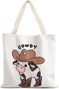 Canvas Tote Bag Aesthetic,Zoon Cow Dog Cat Tote Bag,Gifts for Women Canvas Tote Bags