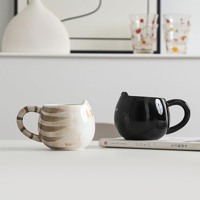 Cute Black Cat Mug for Coffee and Tea, 12 Oz Ceramic Kitty Cup for Women and Men, Cat Themed Choice for Cat Lovers