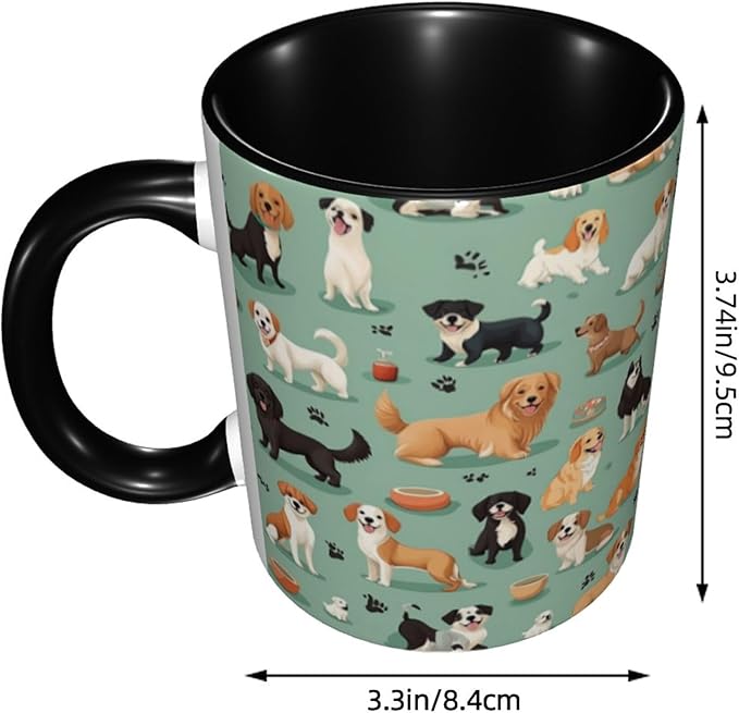 Dog Coffee Mug 11oz Ceramic Tea Cup With Handle Funny Porcelain Mugs for Women Dishwasher Microwave Safe