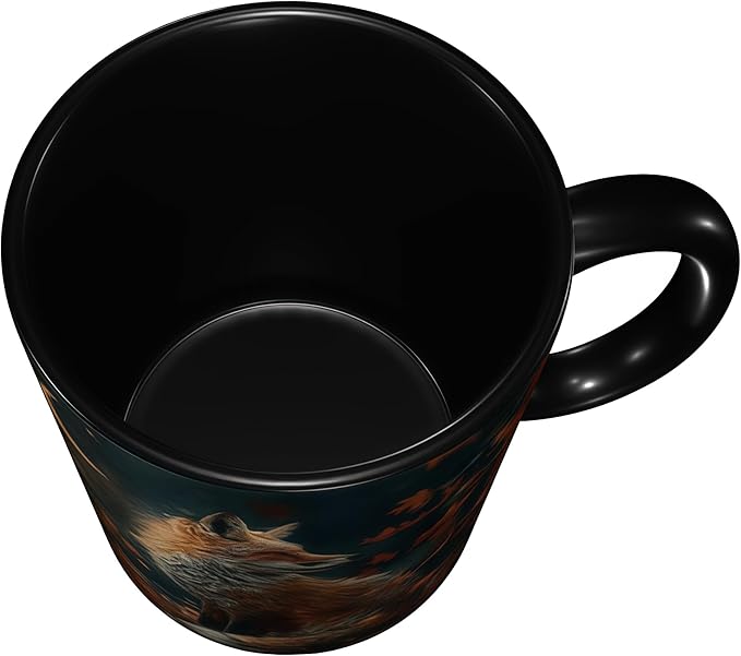 FyLybois Fox Print Coffee Mug Ceramic Coffee Cup with Handle Microwave Safe for Home or Office Gifts for Women and Men
