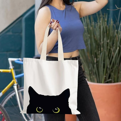 Canvas Tote Bag Aesthetic,Zoon Cow Dog Cat Tote Bag,Gifts for Women Canvas Tote Bags