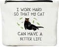 JIUWEIHU Cat Lover Gifts for Women, Cosmetic Bag for Women, Cute Gifts for Cat Lovers, Crazy Pet Lady Gifts Pet Themed Print, Funny Birthday Gifts for Women, Mom, Friend