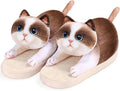 Funny Cat Slippers for Women,Fuzzy Animal Indoor House Shoes with Soft Memory Foam,Comfy Plush Warm Slip-on Slippers,Cat Gifts for Cat Lover