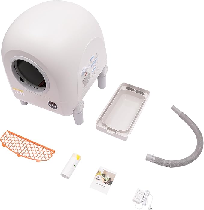 Self-Cleaning Litter Box for Large Cats, Automatic Smart Litter Box with APP/WiFi Control, Odor Elimination & Safety Protection, Scoop-Free Design Includes Litter Bag