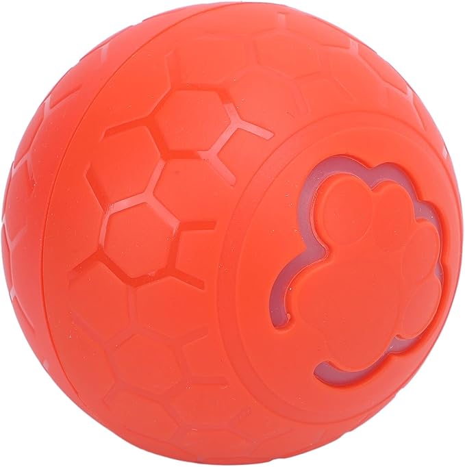 CHICIRIS Interactive Pet Toy Ball, Bite Automatic Rolling Ball for Dogs Cats with Intelligent Design, Lightweight and Portable for Exercise Playtime (Orange)