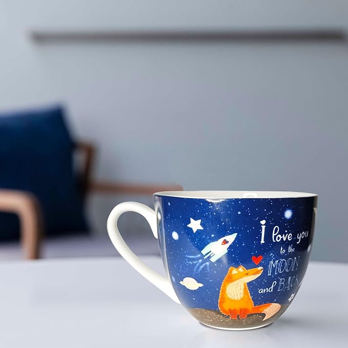 I Love You Coffee Mug, Premium 20 oz Bone China Coffee Tea Hug Mug, Perfect Christmas, Birthday, and Valentine's Day Gift for Lovers and Family Members, Designed in England by Harvest Green Studio
