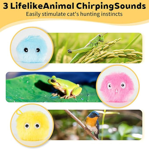 3 Pack Interactive Ball Smart Cat Toy Plush Electric Training Toy Kitten Touch Sounding Pet Product Squeak Toy Chipring Ball