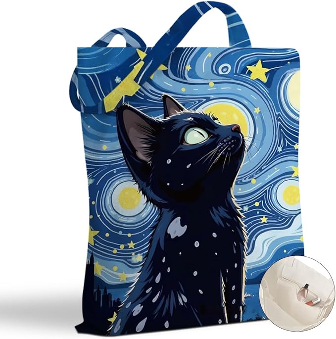 Hanamiya Na Tote Bag with Zipper Pockets, Tote Bag Reusable Shopping Grocery Bags Birthday Gifts for Women, Weekender Bags