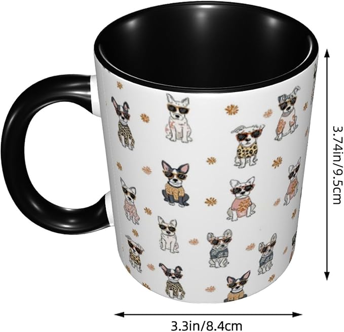 Dog Coffee Mug Funny Ceramic Tea Cup With Handle Dishwasher Microwave Safe for Women 11oz Porcelain Mugs