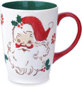 NymphFable Christmas Mug 20oz/600ml Large Ceramic Coffee Mug Santa Elk Cup with Handle 100% Hand Painted Christmas Gift