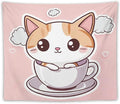 MaSiledy Tapestry Kawaii Cat Tapestry for Bedroom Aesthetic Cute Kitten Cat Meow Tapestry Wall Hanging Wall Hanging for Living Room Dorm Landscape 50"x60" Tapestries for Bedroom Living Room Dorm