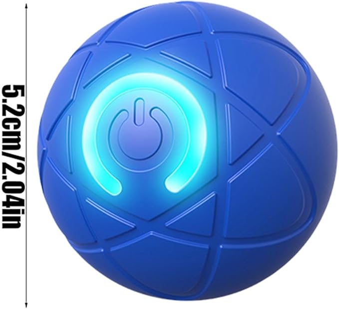 Interactive Cat Toy Ball - Automatic Cat Toy, USB Interactive Dog Ball Toy, Rolling Ball Dog Toy, Rechargeable Dog Interactive Toys Dog Ball with LED Light, Indoor Active Rolling Toys for Indoor Play