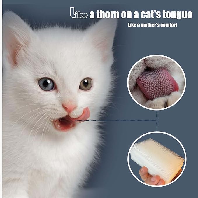 2PC Soft Cat Brush for Grooming - Gentle Cat Tongue Brush with1300+Barbed Serrations, Brushes for Sensitive Cats-Lightweight, gentle, Perfect for Daily Grooming&Enhancing Bonding (yellow)