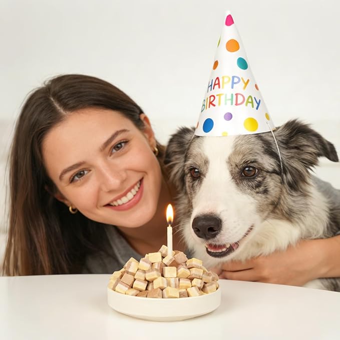 MON2SUN Triple-Layer Freeze Dried Cat & Dog Treats, Chicken, Egg & Chicken Liver Recipe Cube, Grain-Free High Protein Snacks, All Natural Food Topper or Training Rewards, 10.6oz