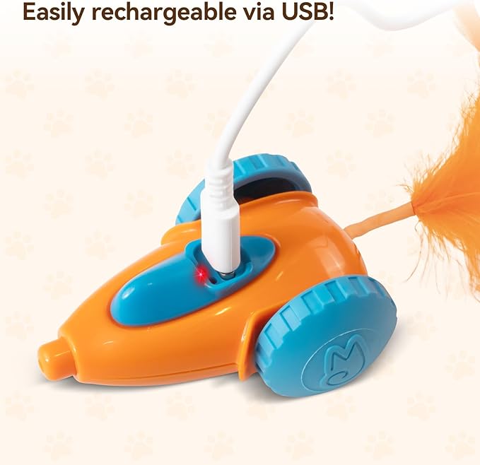 Migipaws cat Toy, Automatic Interactive Migicar Toy Like a Mouse, Intelligent Programme, Rechargeable Kitten Toy