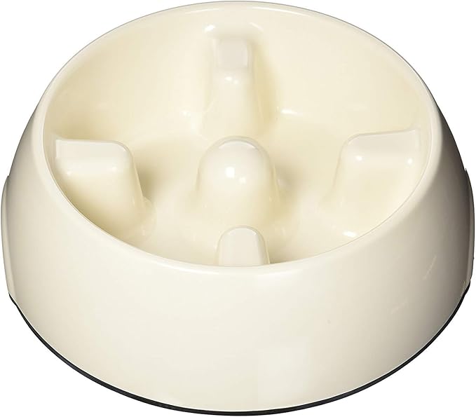 Dogit Go Slow Anti-Gulping Dog Bowl, White, Large