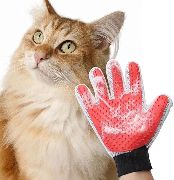 Marchul Upgrade Efficient Pet Hair Remover Gloves: Gentle Shedding Brushes for Dogs, Cats & Horses with Long and Short Hair, 1 Pair