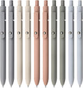 UIXJODO Gel Pens, 10Pcs 0.5mm Black Ink Pens Fine Point Smooth Writing Pens, High-End Series Retractable Pens for Journaling Note Taking, Cute Office School Supplies Gifts for Women (10 Pcs Morandi)