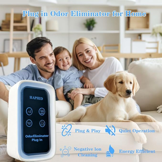 Cat Litter Deodorizer - Plug in Negative Ion Air Purifier for Litter Box, 99% Odor Removal, Odor Eliminator for Smoke, Litter Box, Toilet, Garage, Pet Odor Air Freshener for Home (3 Pack)