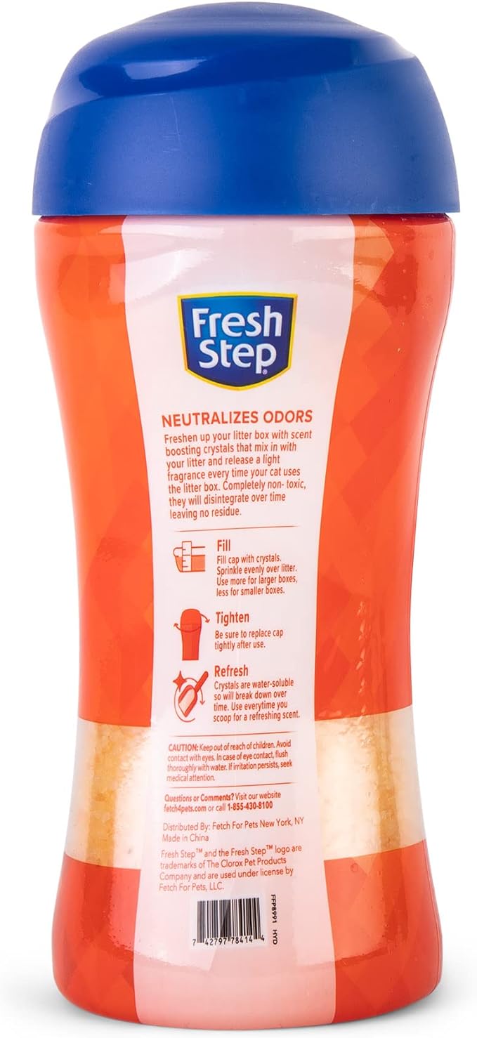 Fresh Step Cat Litter Crystals In Summer Breeze Scent | Cat Litter Box Deodorizer | Combats Cat Odors and Neutralizes Smells to Keep Your Home Clean, 15 Ounces - 3 Pack (Packaging May Vary)