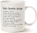 MAUAG Funny Dads Favorite Sayings Coffee Mug, Funny Dadisms Written in a Top Ten List, Best Birthday Gifts for Dad, Father Cup, White 11 Oz