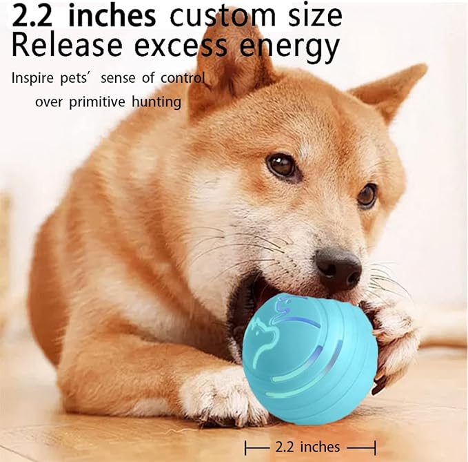 2Pcs Smart Dog Jumping Ball, Glowing and Bite-Resistant Vibrating DogBalls,Interactive Dog Toys,Suitable for Outdoor and Living Room Dog Toy,Puppy Essentials Made of TPU（Orange&Blue）