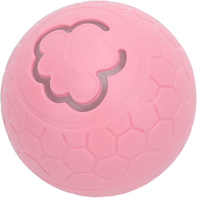 CHICIRIS Interactive Pet Toy Ball, Bite Automatic Rolling Ball for Dogs Cats with Intelligent Design, Lightweight and Portable for Exercise Playtime (Pink)