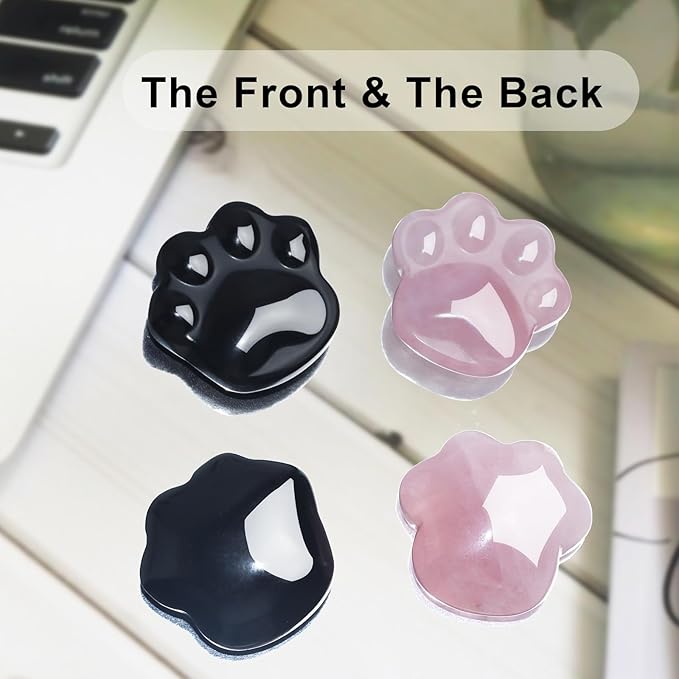 Cat Crystals Healing Stones, Rose Quartz Natural Worry Stone for Anxiety Stress Relief, Crystal Gifts for Cat Lover Women Men, Unique Gift for Meditation Energy Balance Crystal Decor (Rose Quartz)