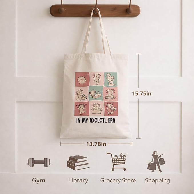 Cute Animal Tote Bag, Animal Lover Gift, Canvas Tote Bag for Women, Reusable Shopping Bags for Casual Shopping Work