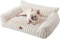 Joydeco Cat Couch for Pets, 36 inch Plush Pet Sofa, Cat Bed for Indoor Cats with Removable Washable Cover, Supportive Pet Sofa, Cream