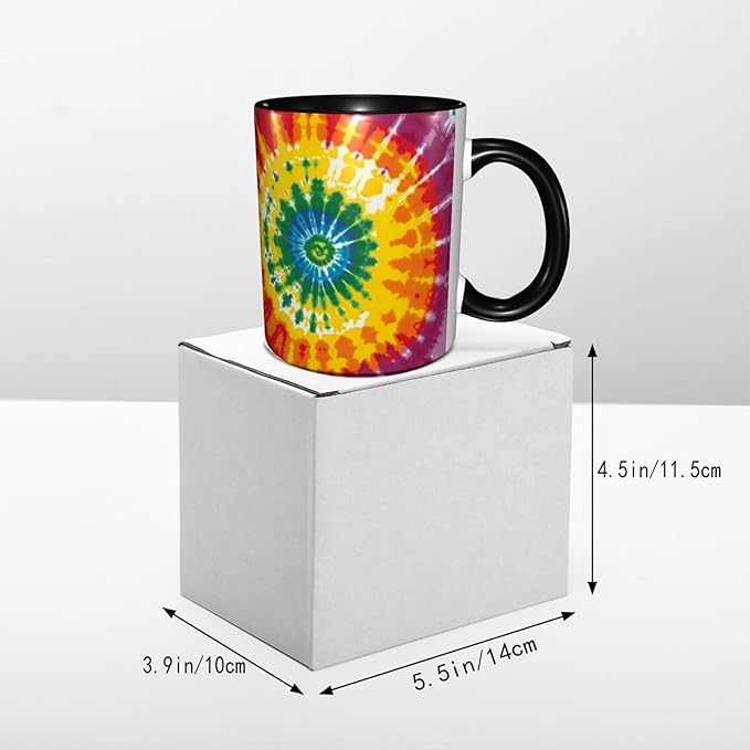 Tie Dye Coffee Mug 11OZ Funny Ceramic Tea Cup Kitchen Decor Novelty Mugs for Home Office Travel