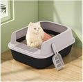 Automatic Litter Box, Semi-Open Cat Litter Box with High Sides, Anti-Splash & Easy to Clean(Black,Medium)