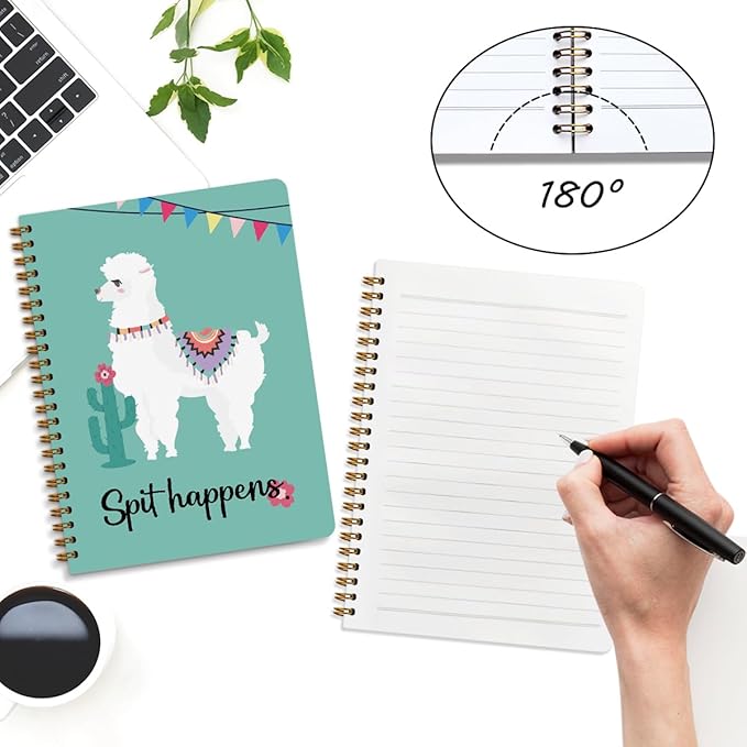2 Pcs Funny Llama Spiral Notebook Cute Alpaca Journaling Notebooks Funny Llama Gifts for Women Men Friend Teens College Ruled Notebook Journal, Classroom Office Supplies
