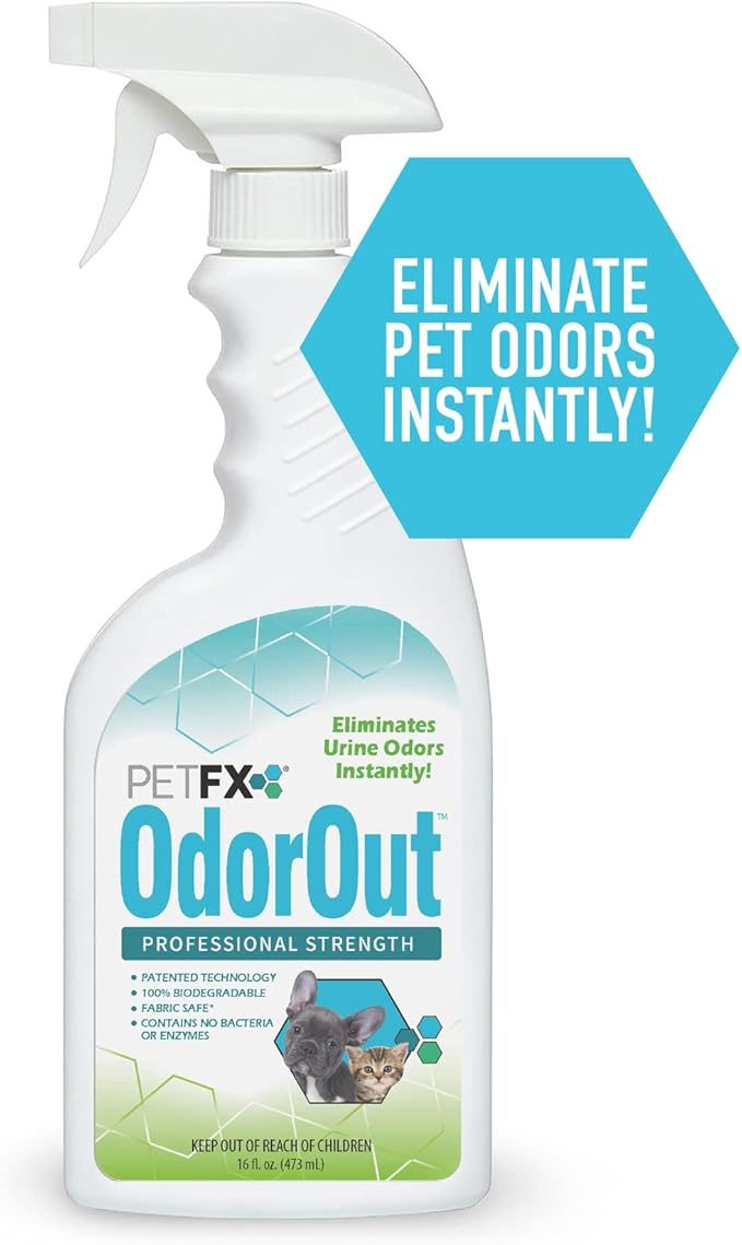 PetFX OdorOut - Patented Non-Toxic Odor Elimator for Pet Urine and Feces - Removes All Nitrogen Based Odors at Source