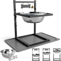 SHAINFUN 203oz Elevated Dog Water Bowl for Large Dogs with Mat, Adjustable Height 10-17.8in, Tall Raised Dog Water Stand