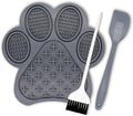 Slow Feeder Mat with Suction Cups, Non-Slip Design, Boredom & Anxiety Reducer for Dogs and Cats - Calming Mat for Bathing, Grooming, Nail Trimming (Gray)