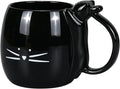 Koolkatkoo Cat Coffee Mug for Women Cute Ceramic Mugs for Cat Lover Tea Cup Black - White