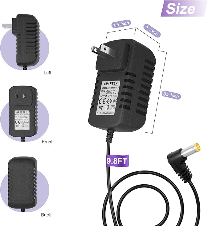 18V Charger for Petsafe ScoopFree Automatic Self-Cleaning Litter Box, Power Cord for RFA-516 PAL00-14243 PAL00-15342 PAL00-14242 PAL00-14243 Self-Cleaning Litter Boxes Replacement Parts