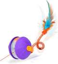 Cat Laser Toy Automatic 4-in-1, Interactive Ball & Laser Pointer for Indoor Cats with 3 Interchangeable Tails, Rechargeable Teasing Pet Toy for Kittens & Adults